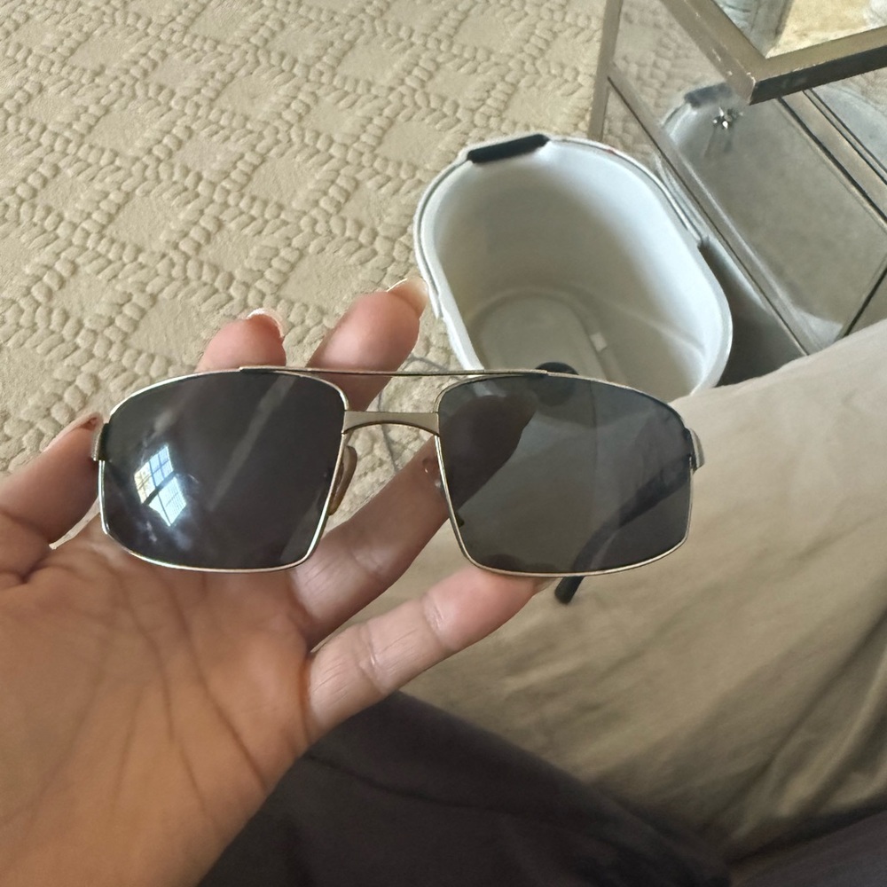 Authentic Cartier Santos 120 62 mm silver tone sunglasses